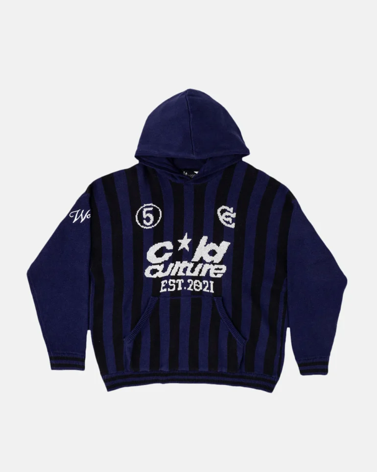 STRUCTURE KNIT HOODIE MIDNIGHT BLUE