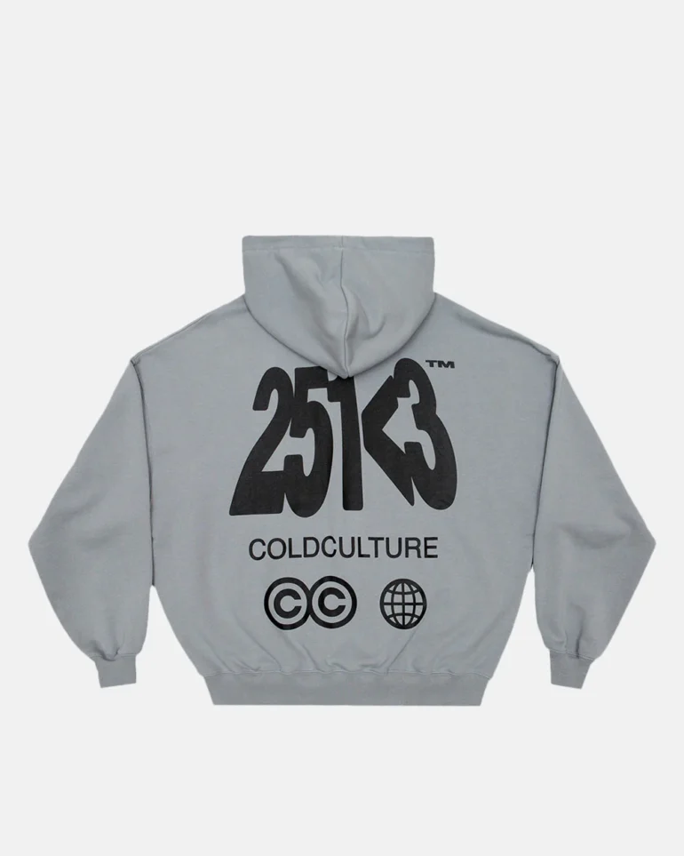NUMBER PERSPECTIVE ZIP HOODIE MEDIUM GREY